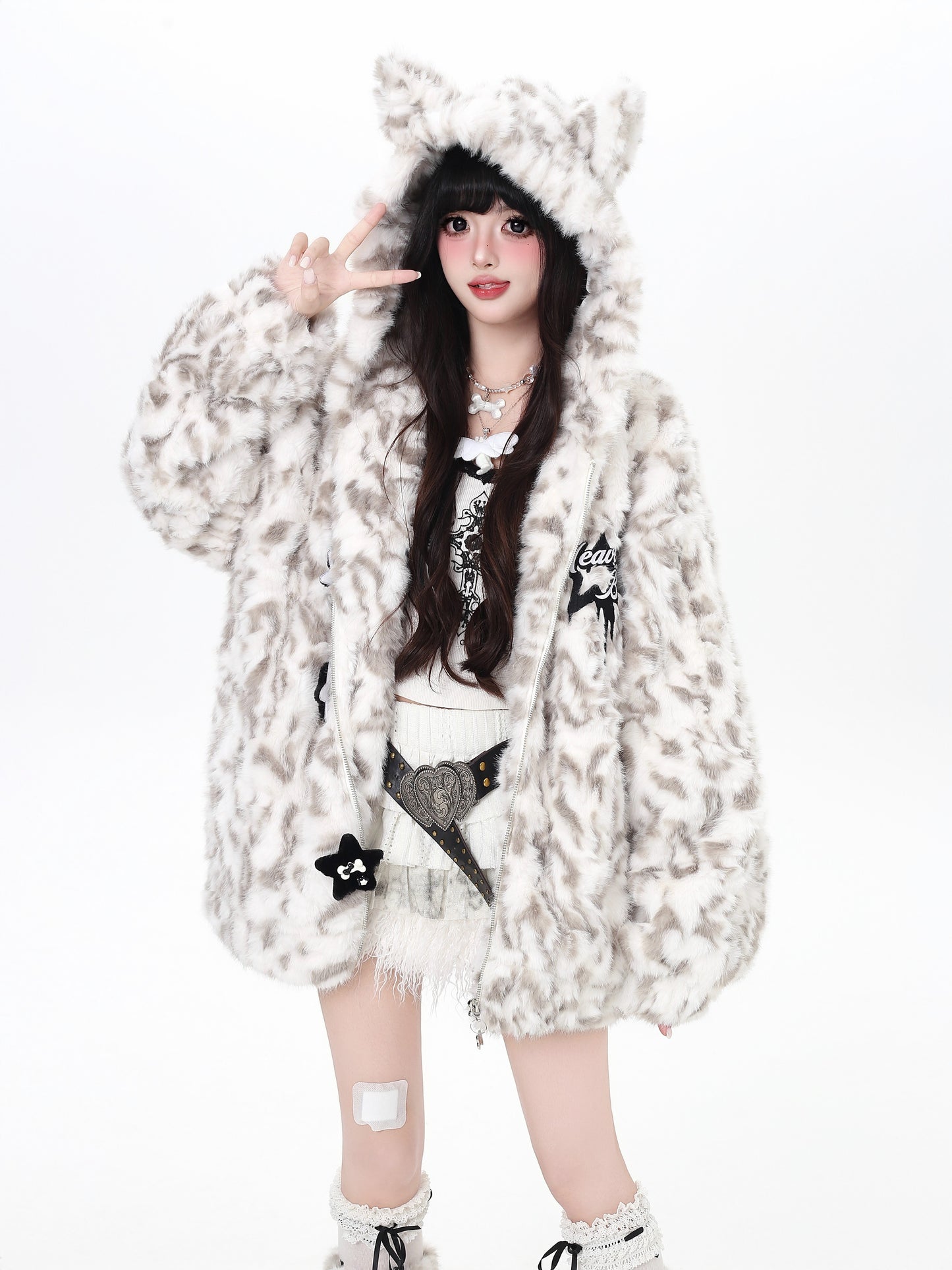 レオパ刺繍×もこもこボアジャケット|冬あったか地雷ガール必見