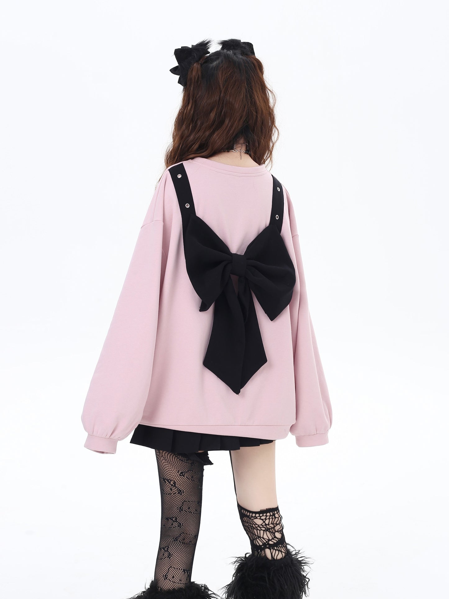 蝶結びデザイン ゆるシルエットクルーネックスウェット