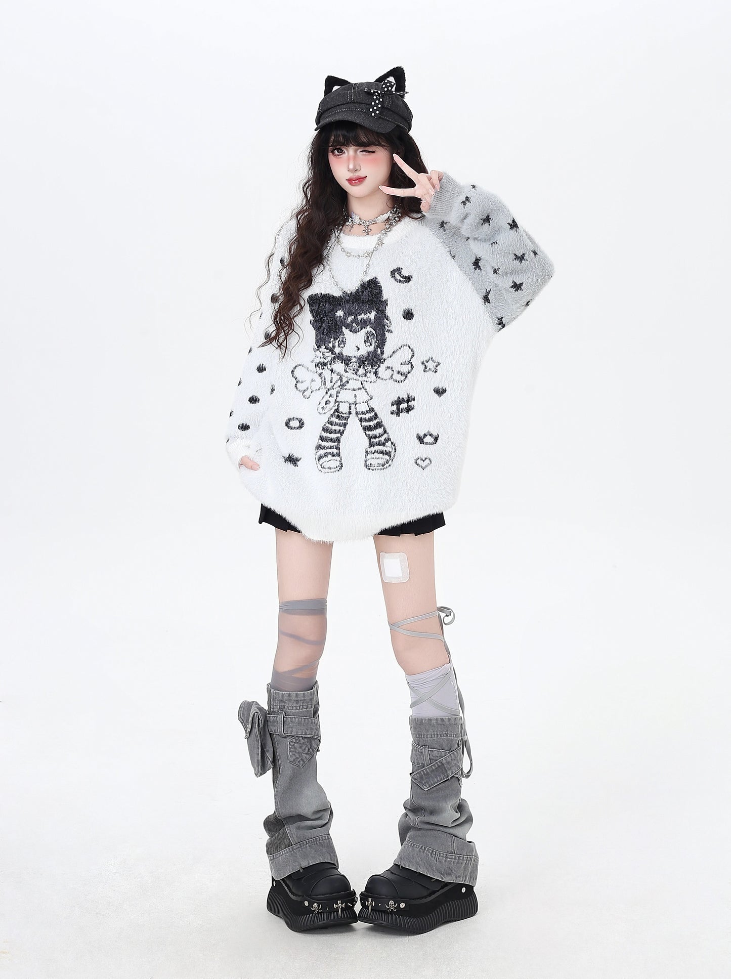 ラグラン×バイカラー♡ふわふわ天使ガーリーニット