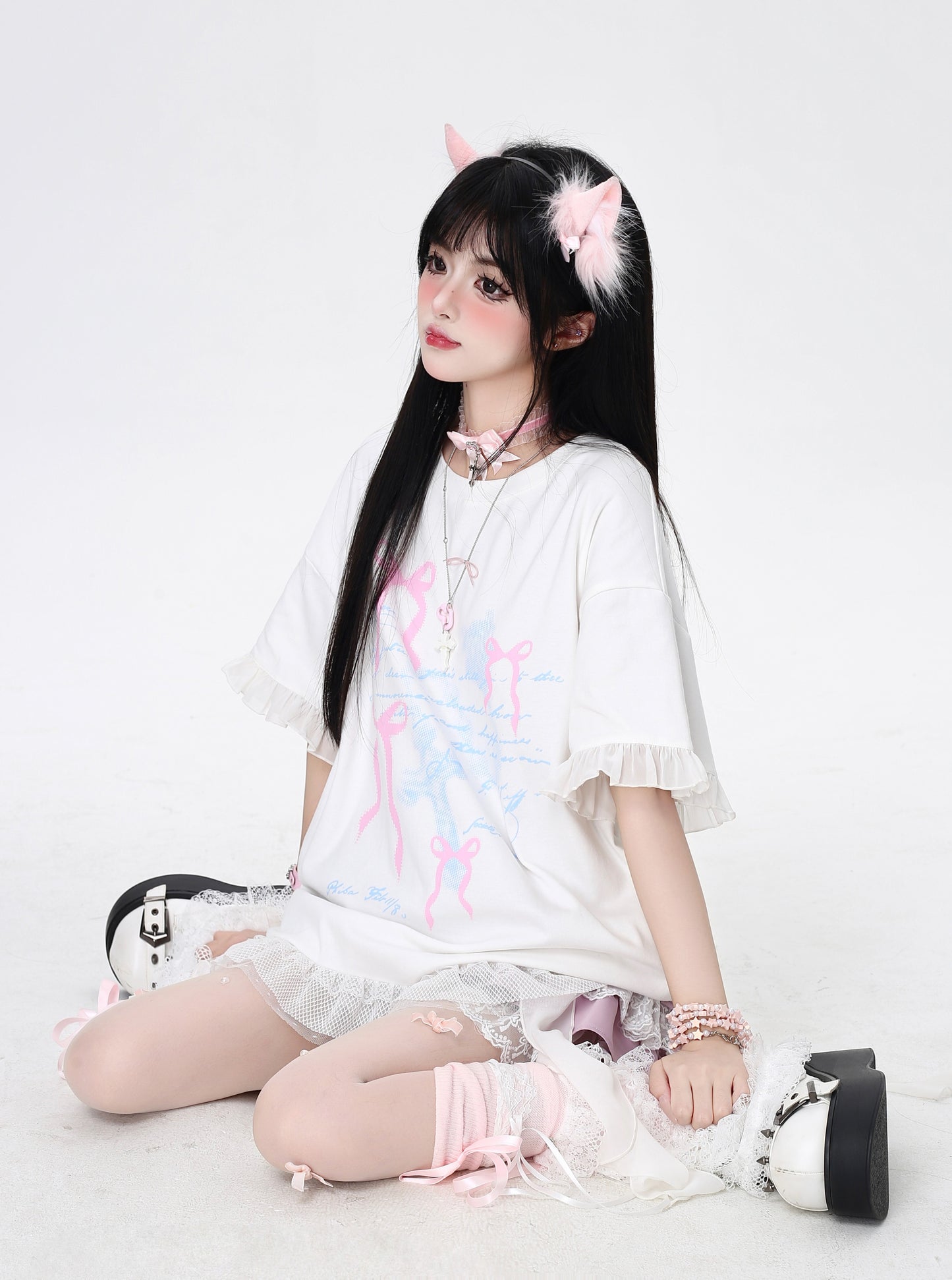 リボン付きビーチTシャツ