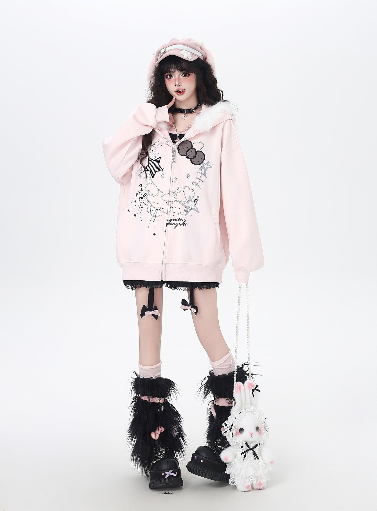 猫モチーフ×甘辛フードコート♡秋冬カジュアル