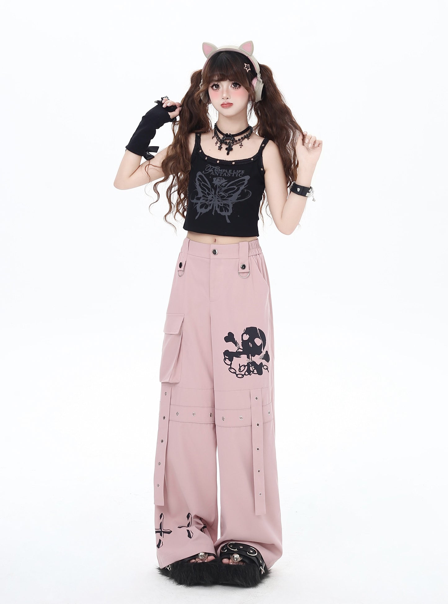 ストリート系ゆるシルエットワイドパンツ