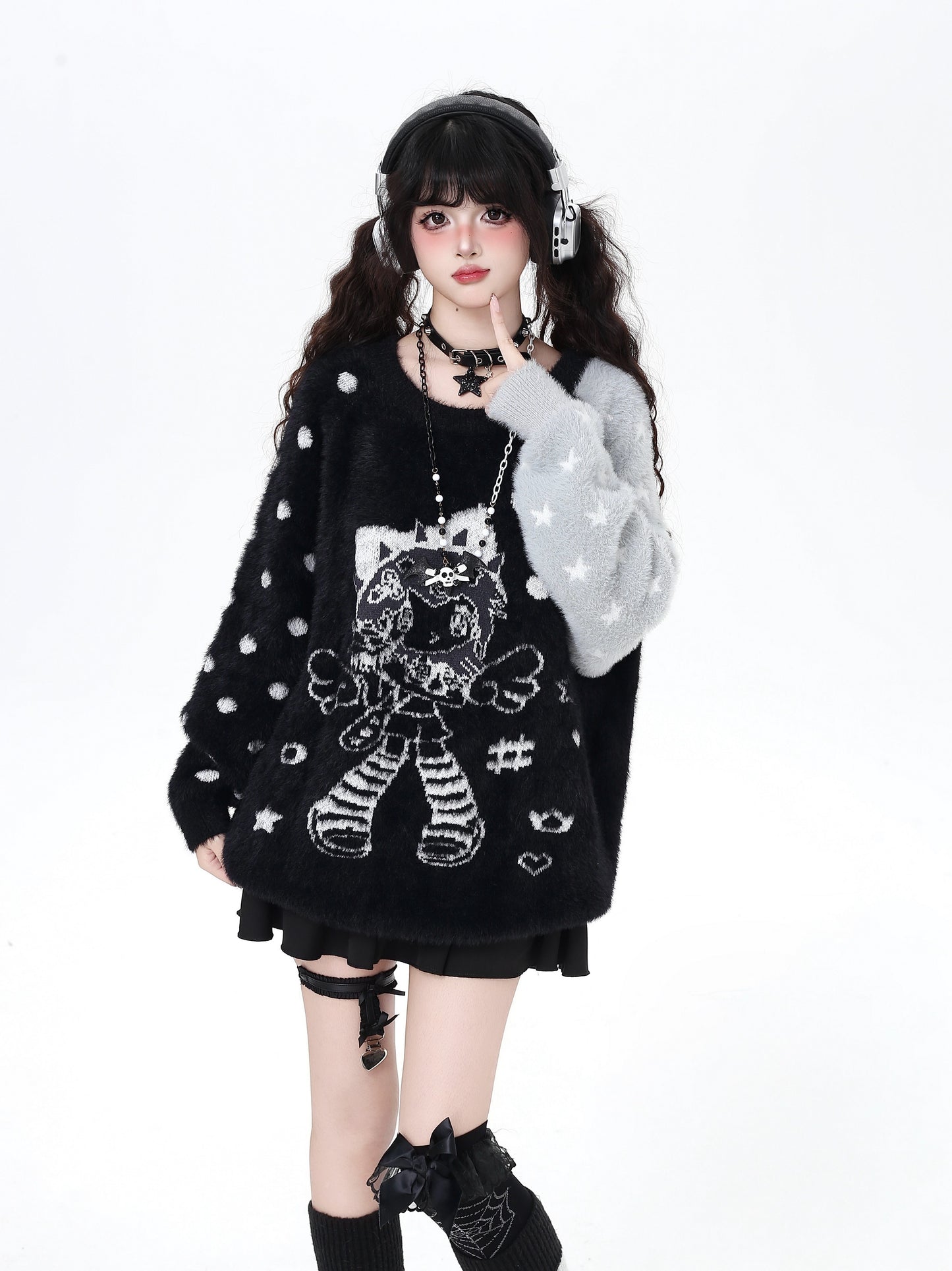 ラグラン×バイカラー♡ふわふわ天使ガーリーニット