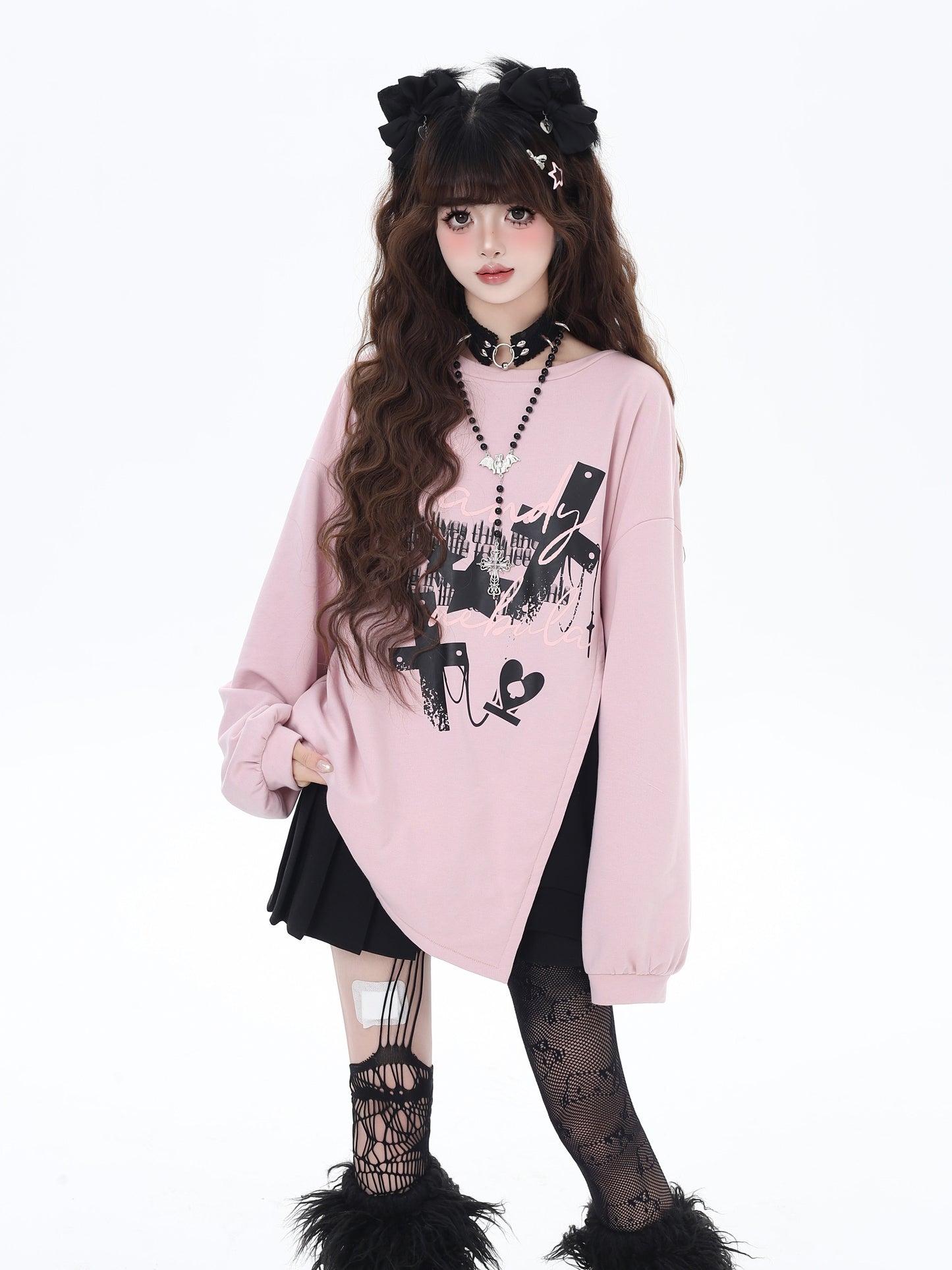 蝶結びデザイン ゆるシルエットクルーネックスウェット