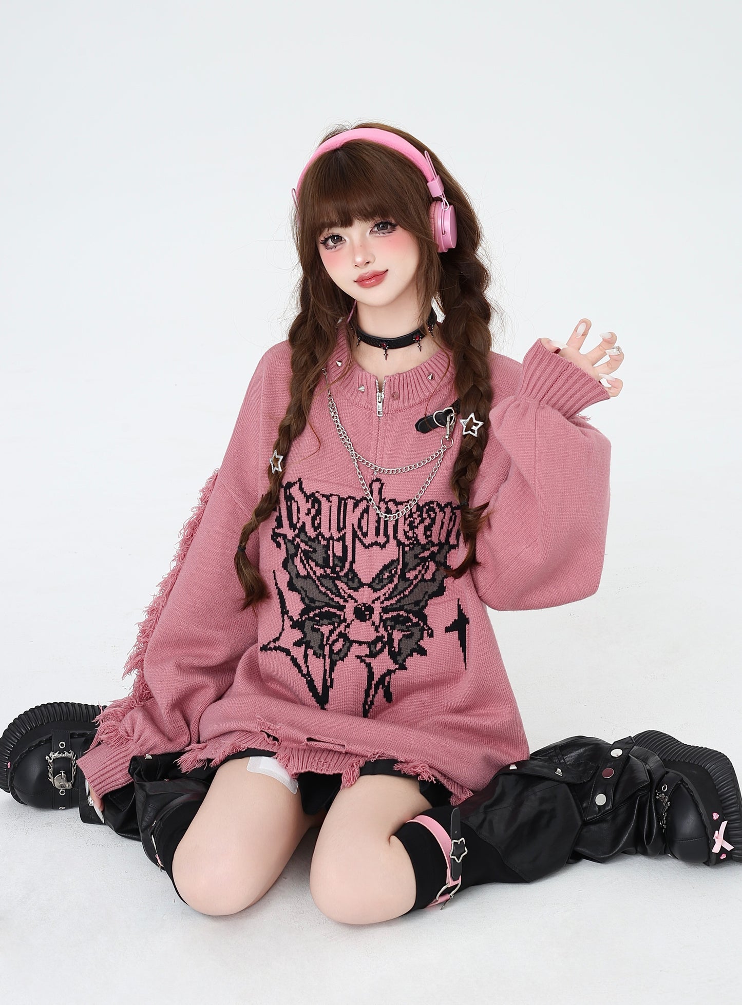 ヴィンテージゴシック×ダメージ加工♡個性派ニット