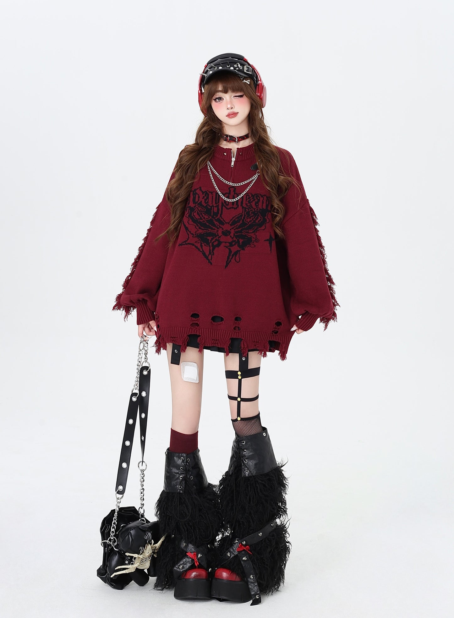 ヴィンテージゴシック×ダメージ加工♡個性派ニット