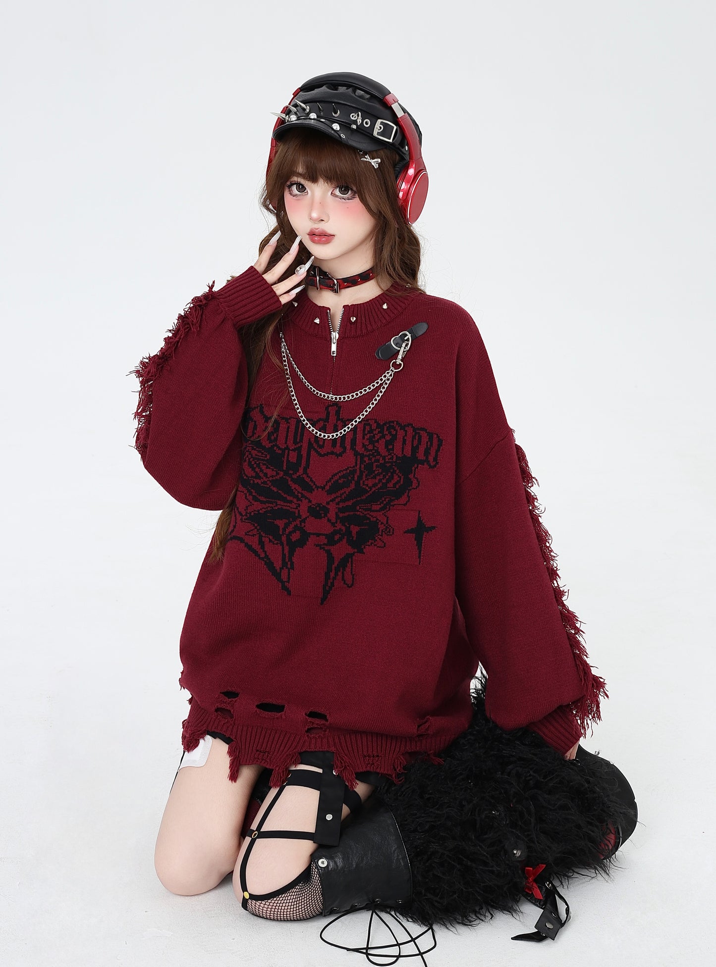 ヴィンテージゴシック×ダメージ加工♡個性派ニット