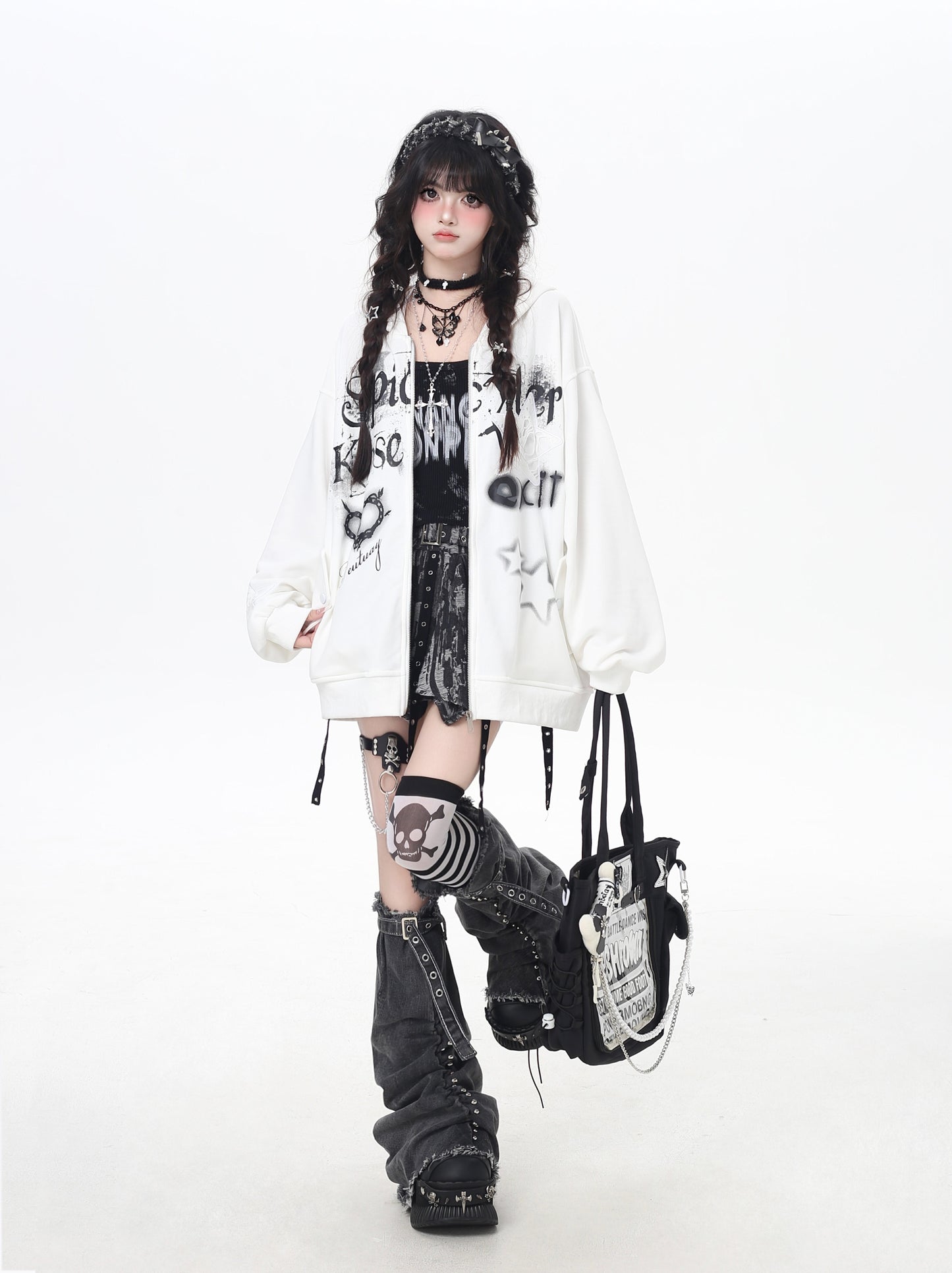 地雷系ゆるシルエット闇かわいいギャルパーカー
