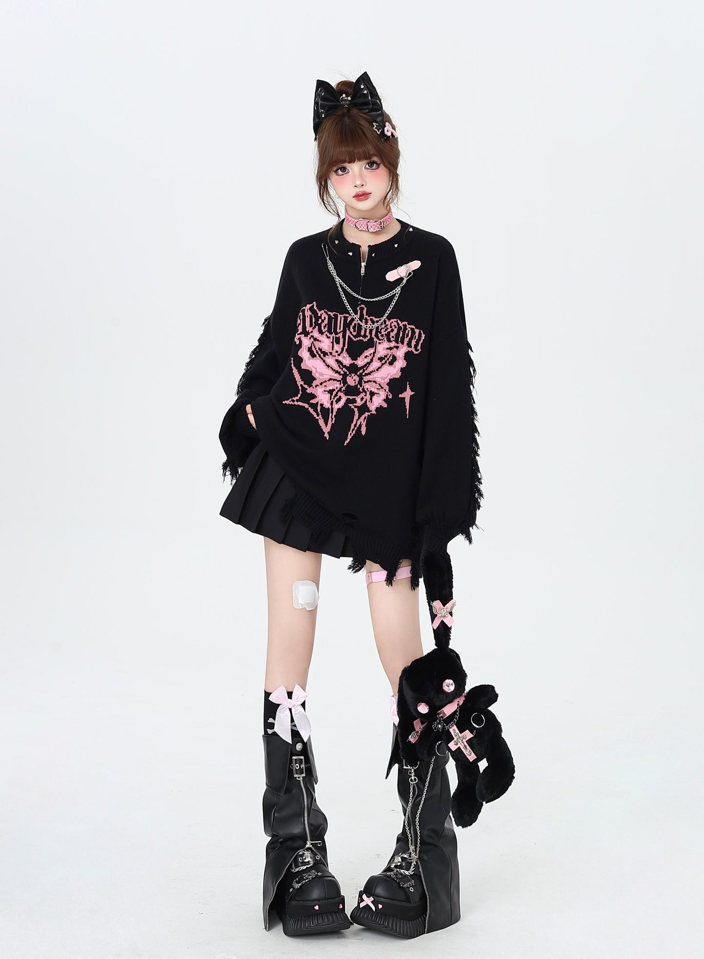 ヴィンテージゴシック×ダメージ加工♡個性派ニット