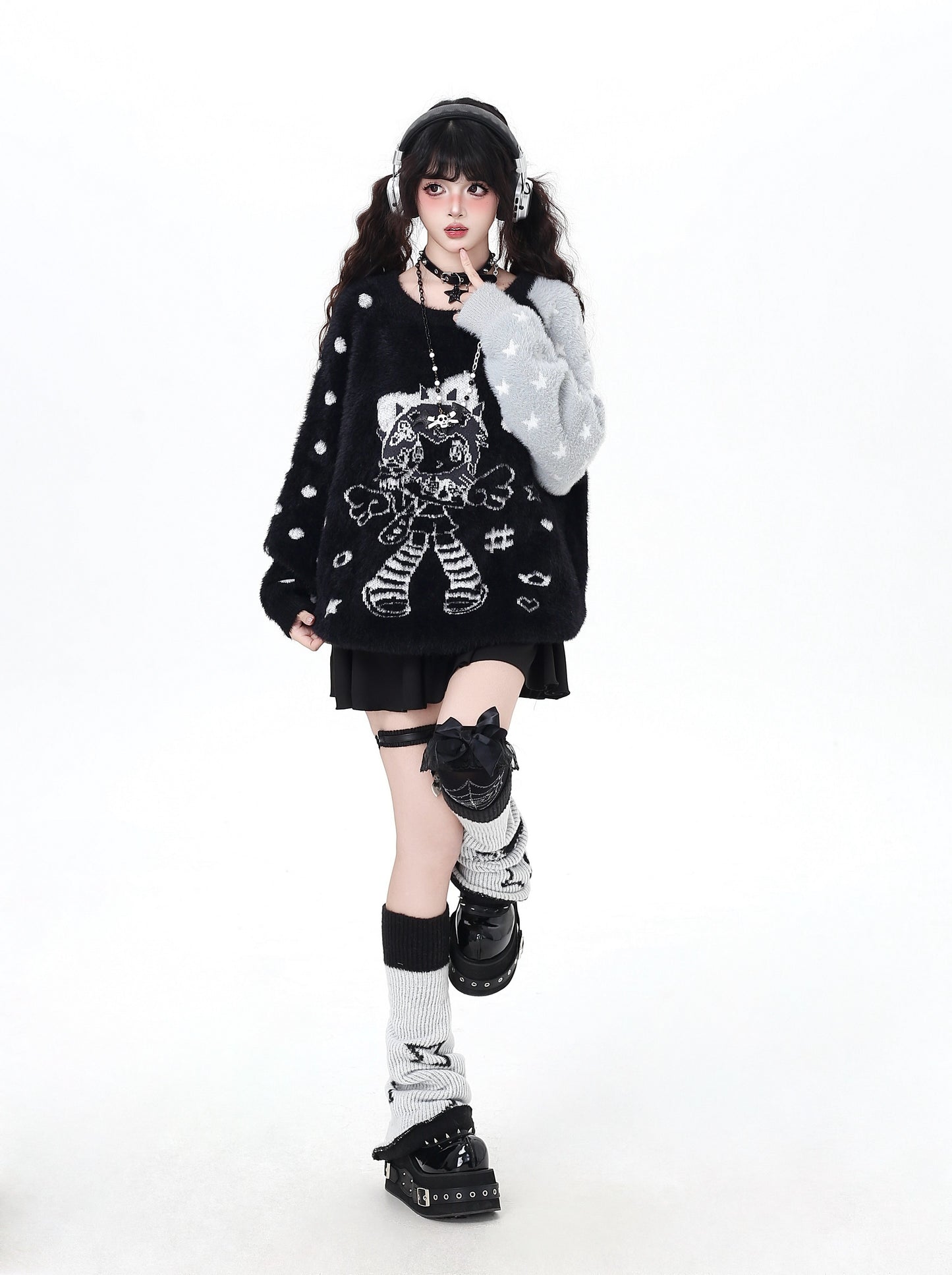 ラグラン×バイカラー♡ふわふわ天使ガーリーニット