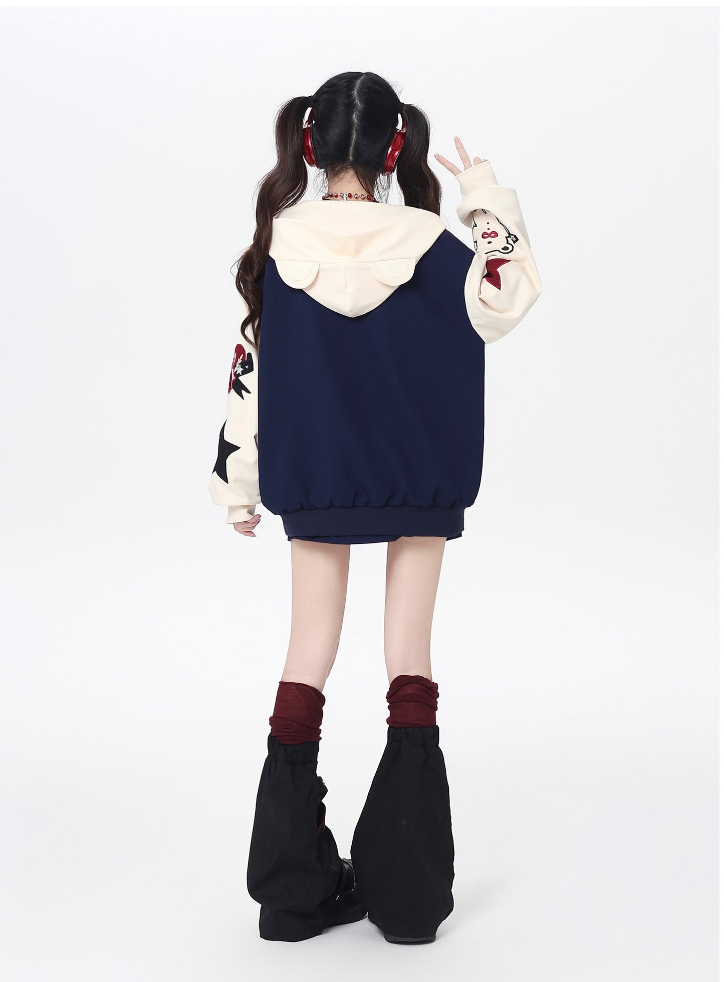 くま刺繍ストリートブルゾン|ゆる甘カジュアルアウター