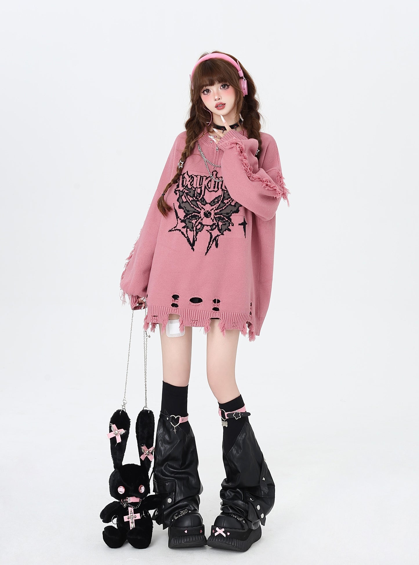 ヴィンテージゴシック×ダメージ加工♡個性派ニット