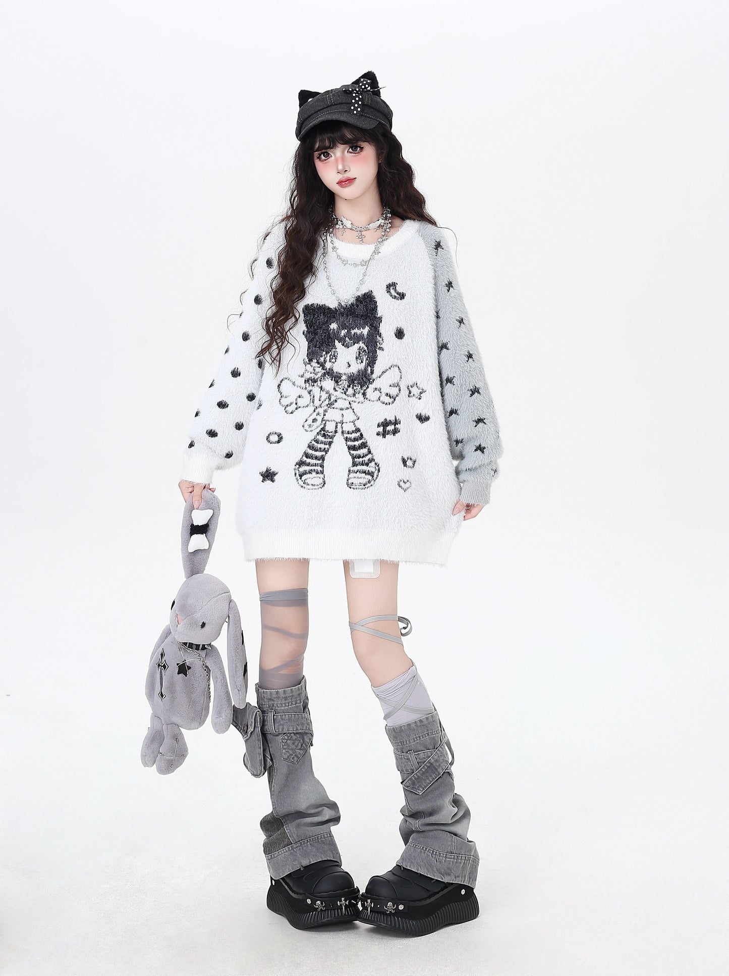 ラグラン×バイカラー♡ふわふわ天使ガーリーニット