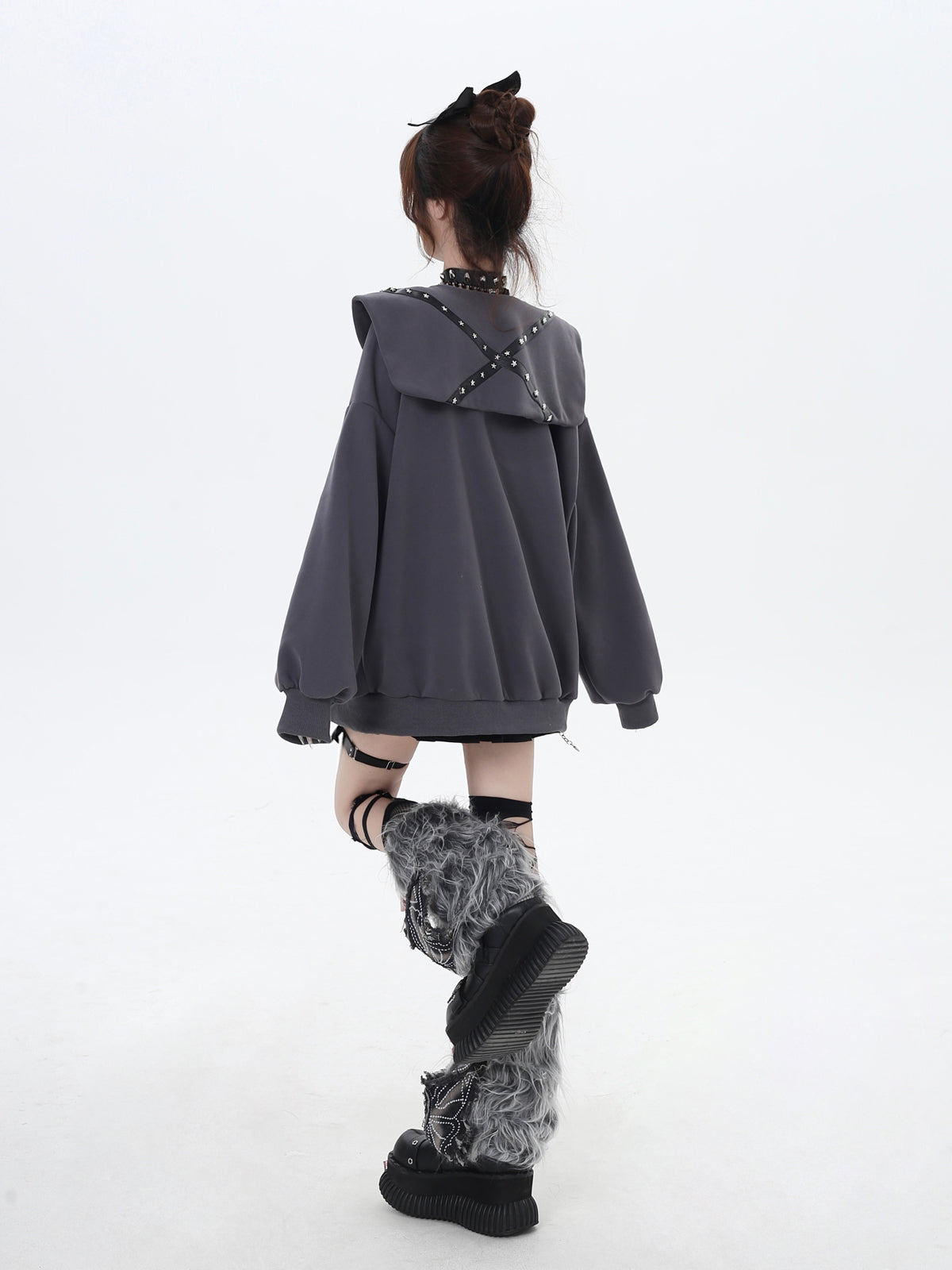 ギャル系大きな蝶びデザインレッグウォーマー