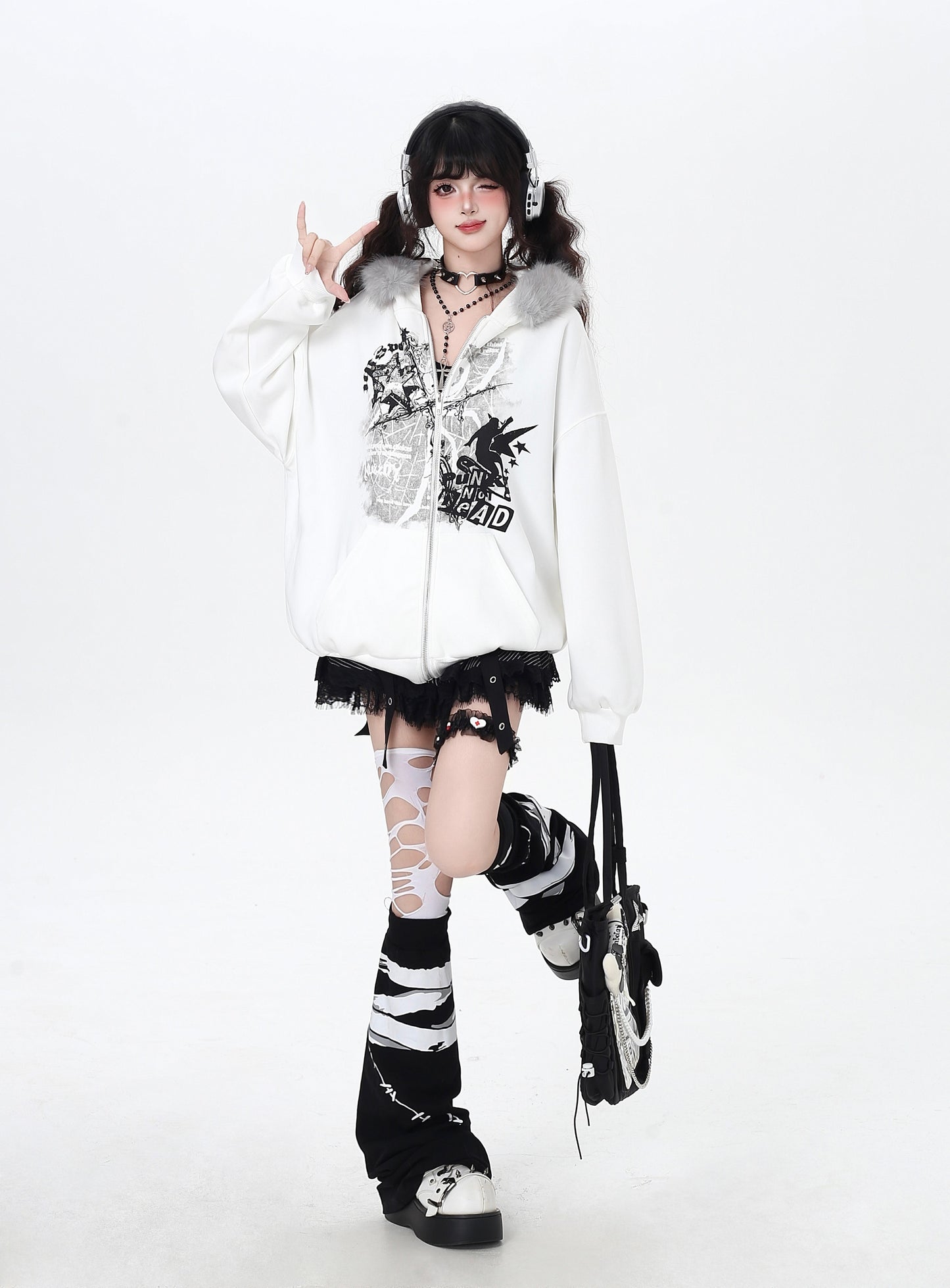 ヴィンテージ風ファー付きフーディ♡ゆるカジュアル