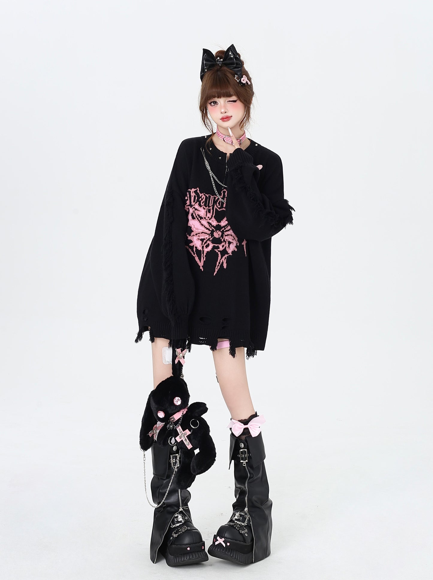 ヴィンテージゴシック×ダメージ加工♡個性派ニット