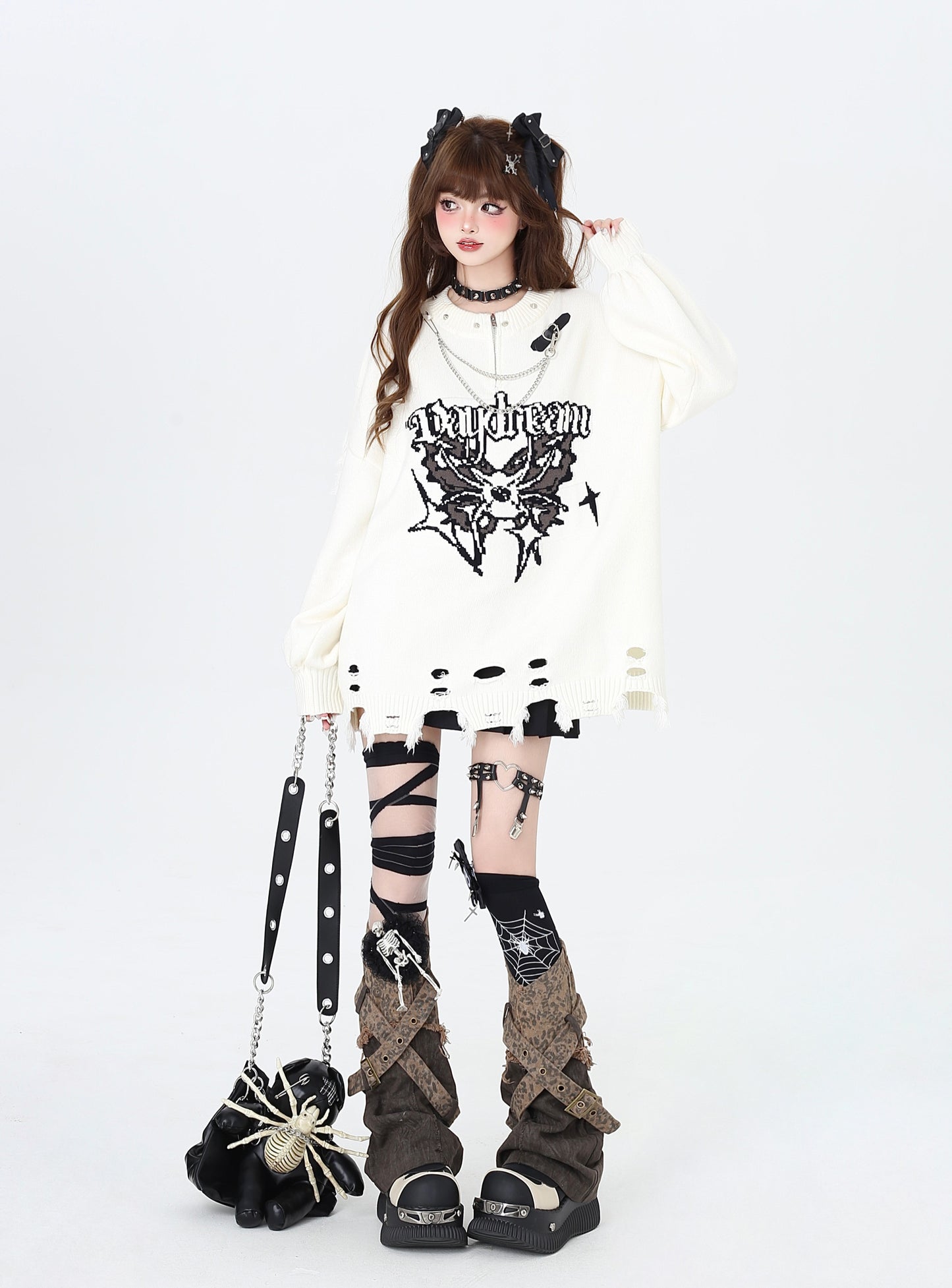 ヴィンテージゴシック×ダメージ加工♡個性派ニット