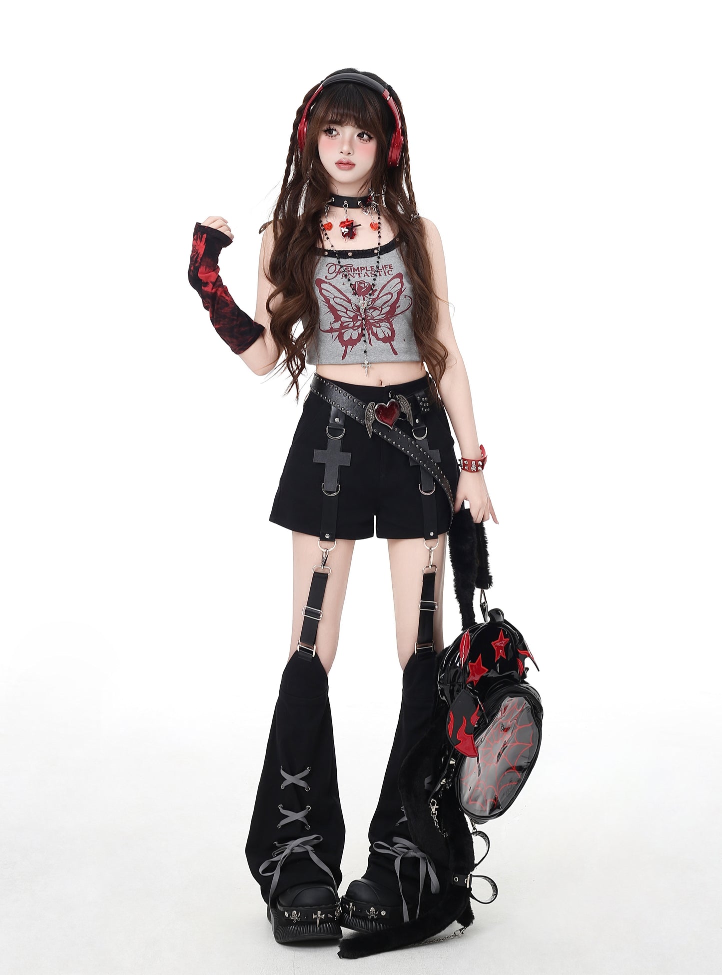 デザイン クロスバインダー 脚部デタッチャブル ショートパンツ