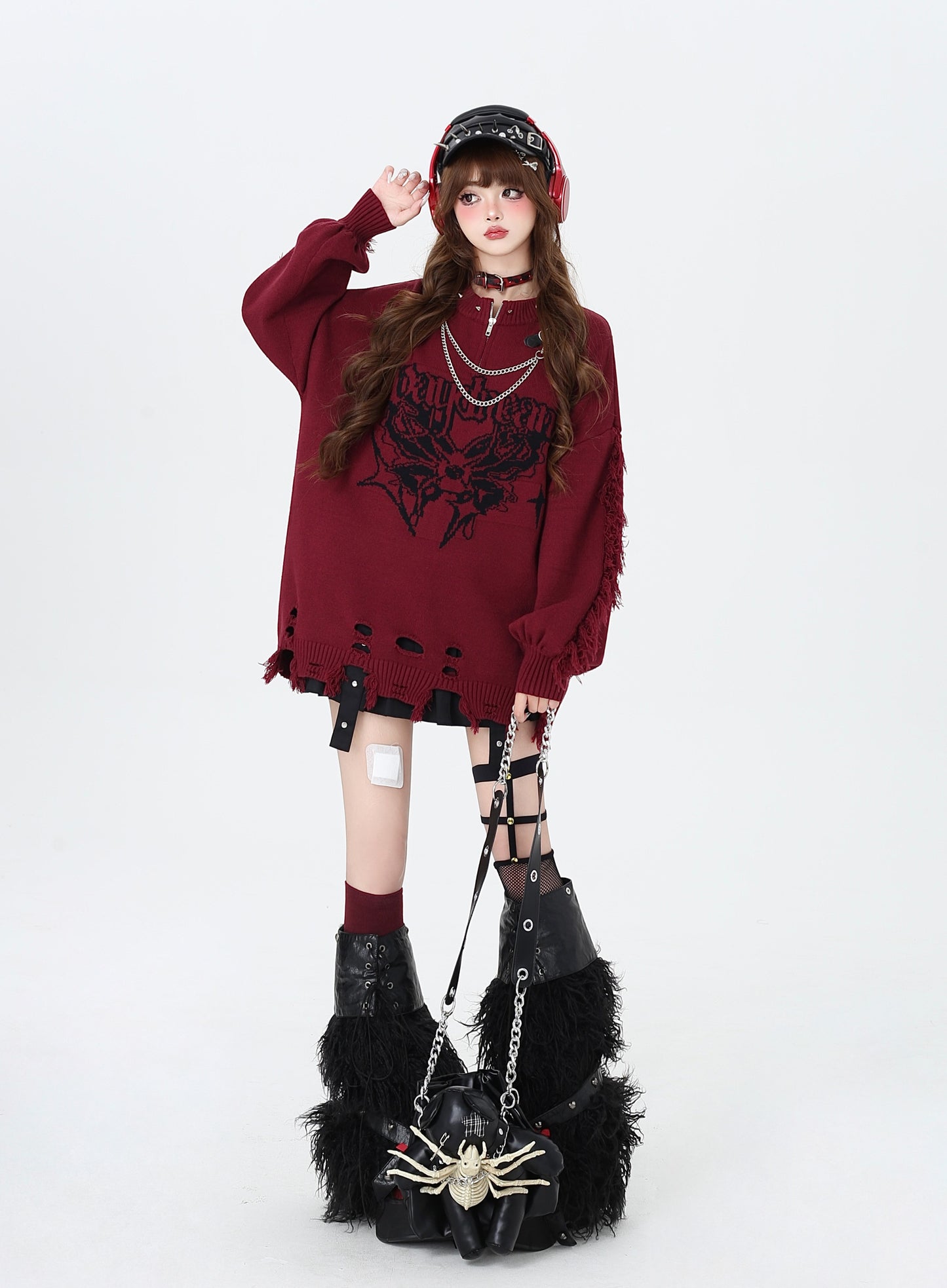 ヴィンテージゴシック×ダメージ加工♡個性派ニット
