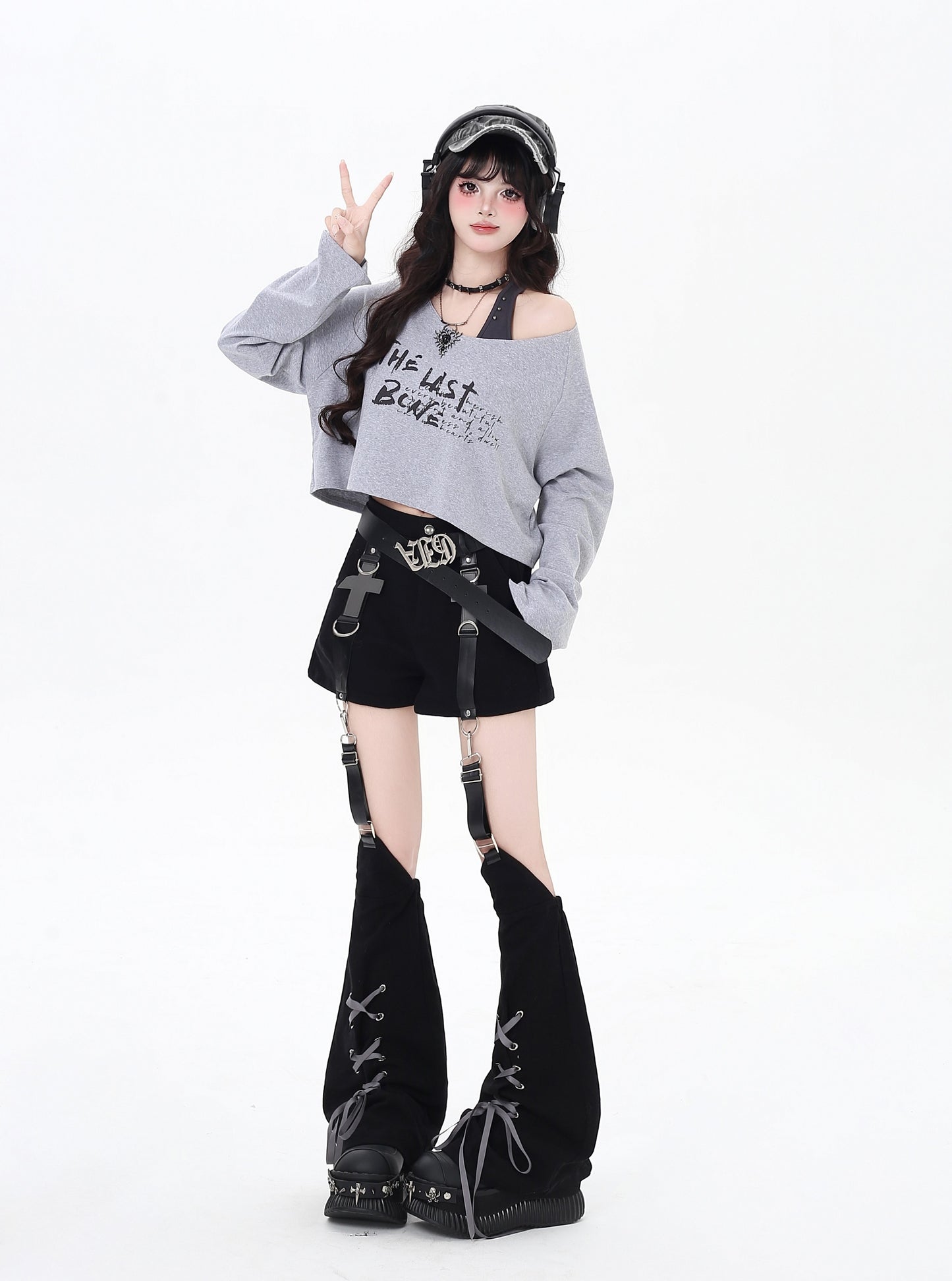 ベスト&長袖Tセットゆるトップス秋