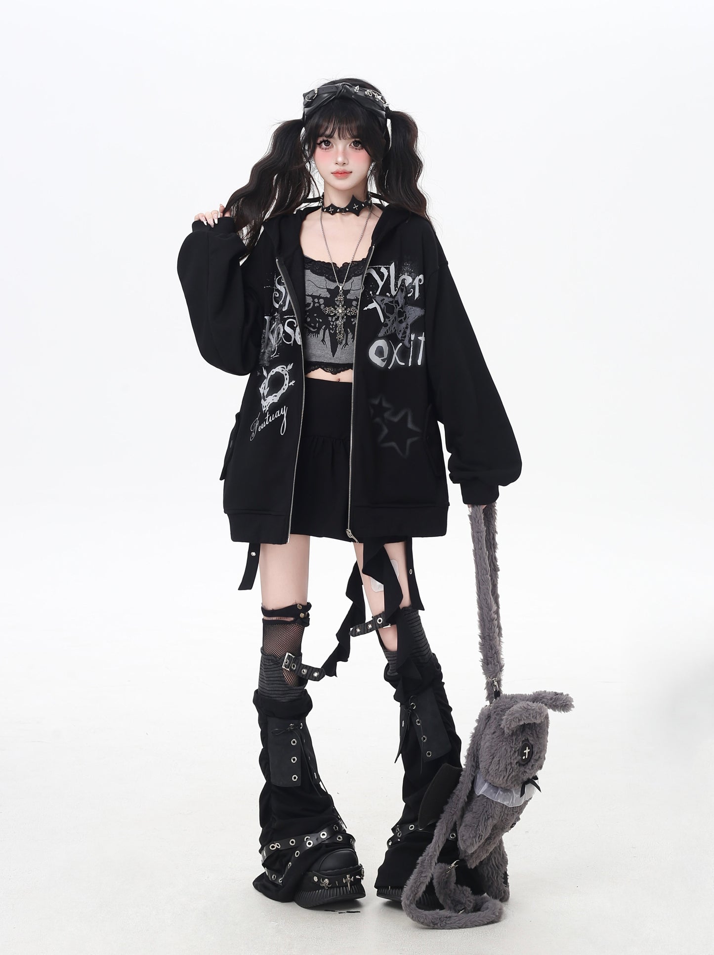 地雷系ゆるシルエット闇かわいいギャルパーカー