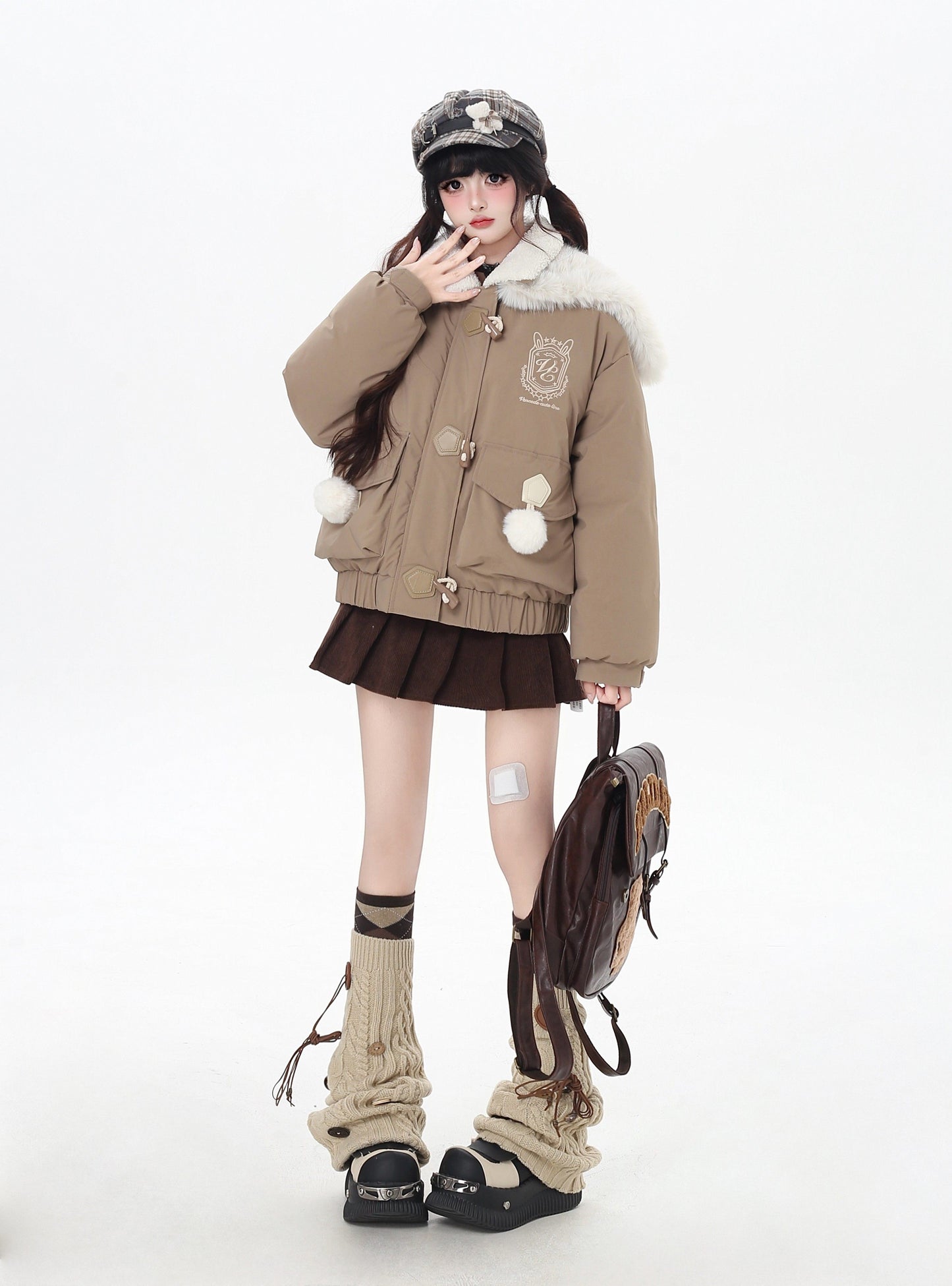 セーラーカラー ファー襟 中綿ブルゾン