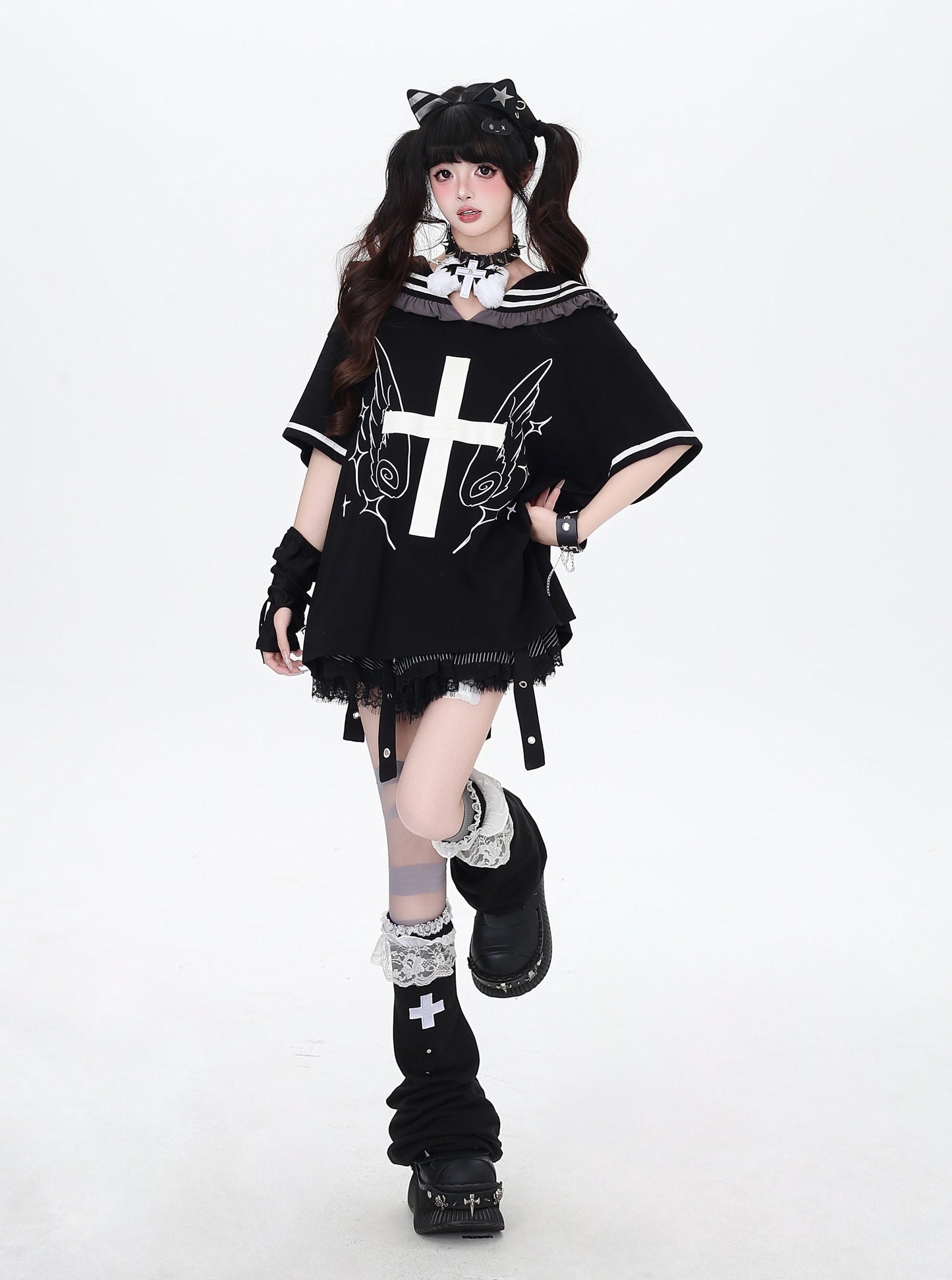 セーラーカラートップス|地雷ガーリー・袖取り外し