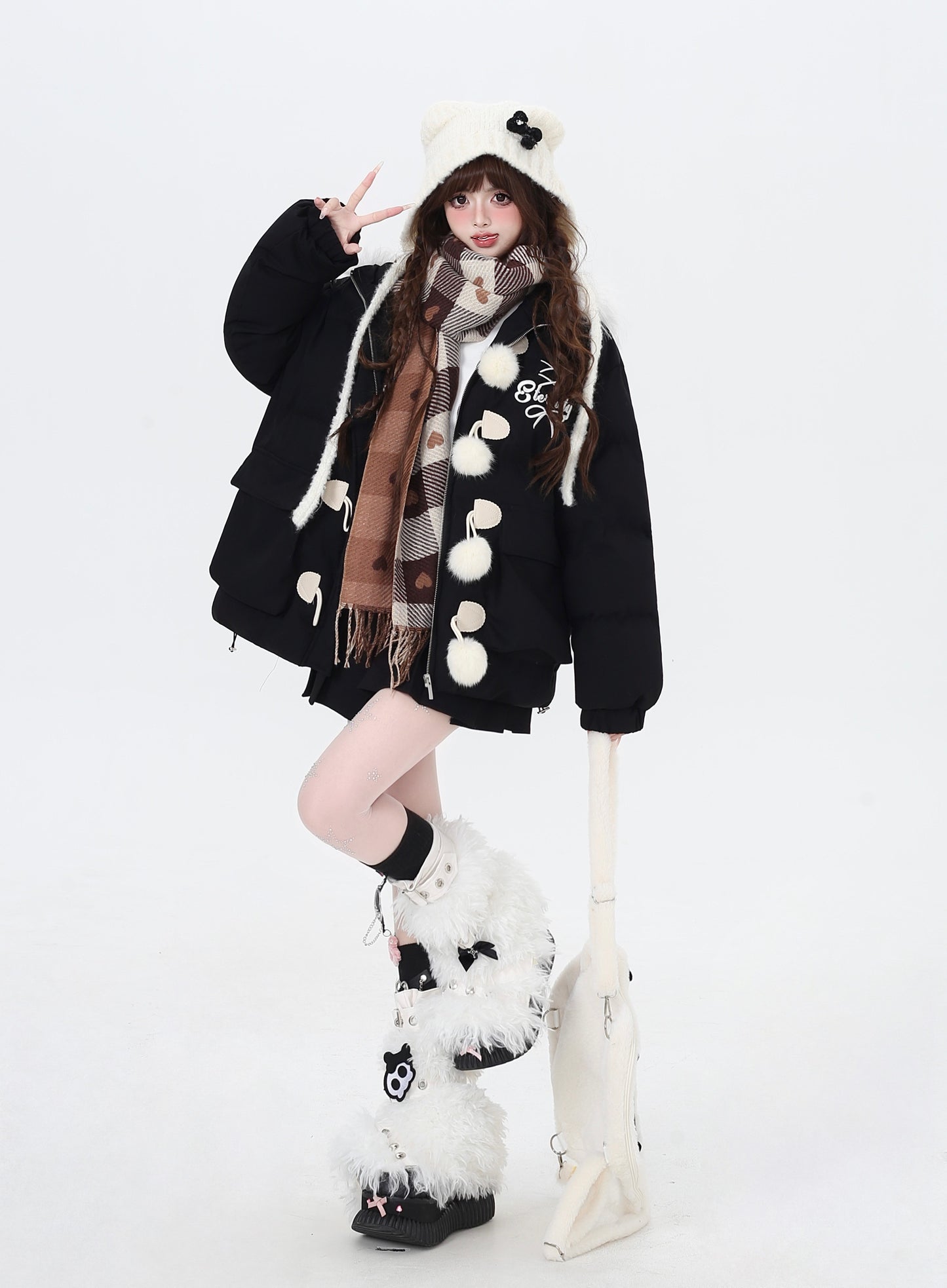 軽やかアカデミック風 厚手ふんわりコットンアウター