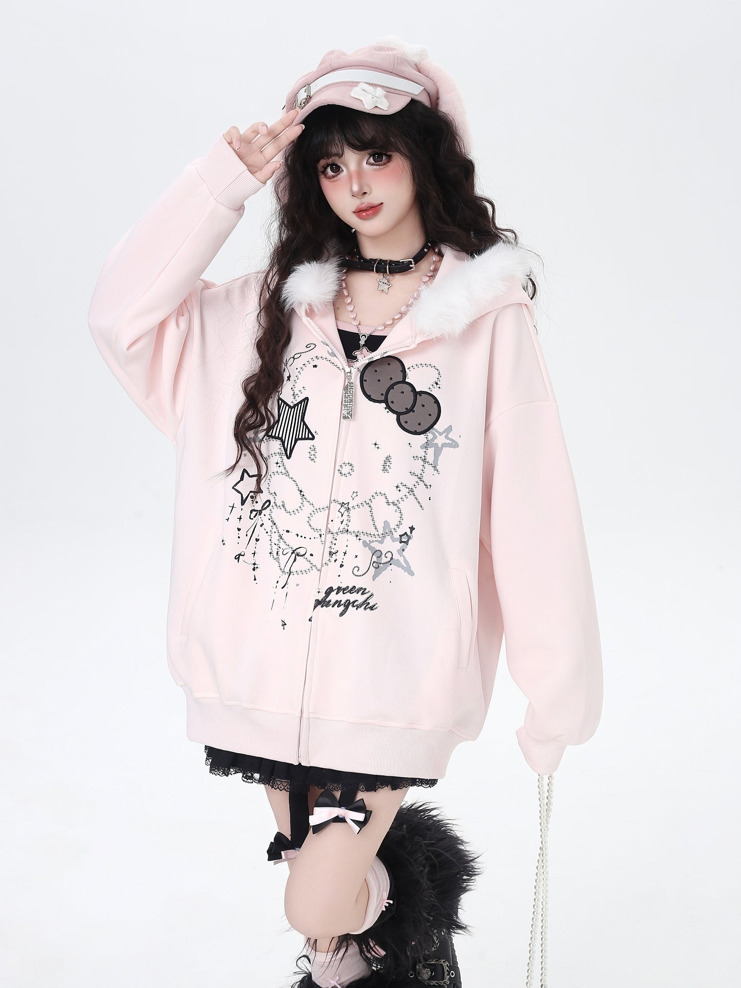 猫モチーフ×甘辛フードコート♡秋冬カジュアル