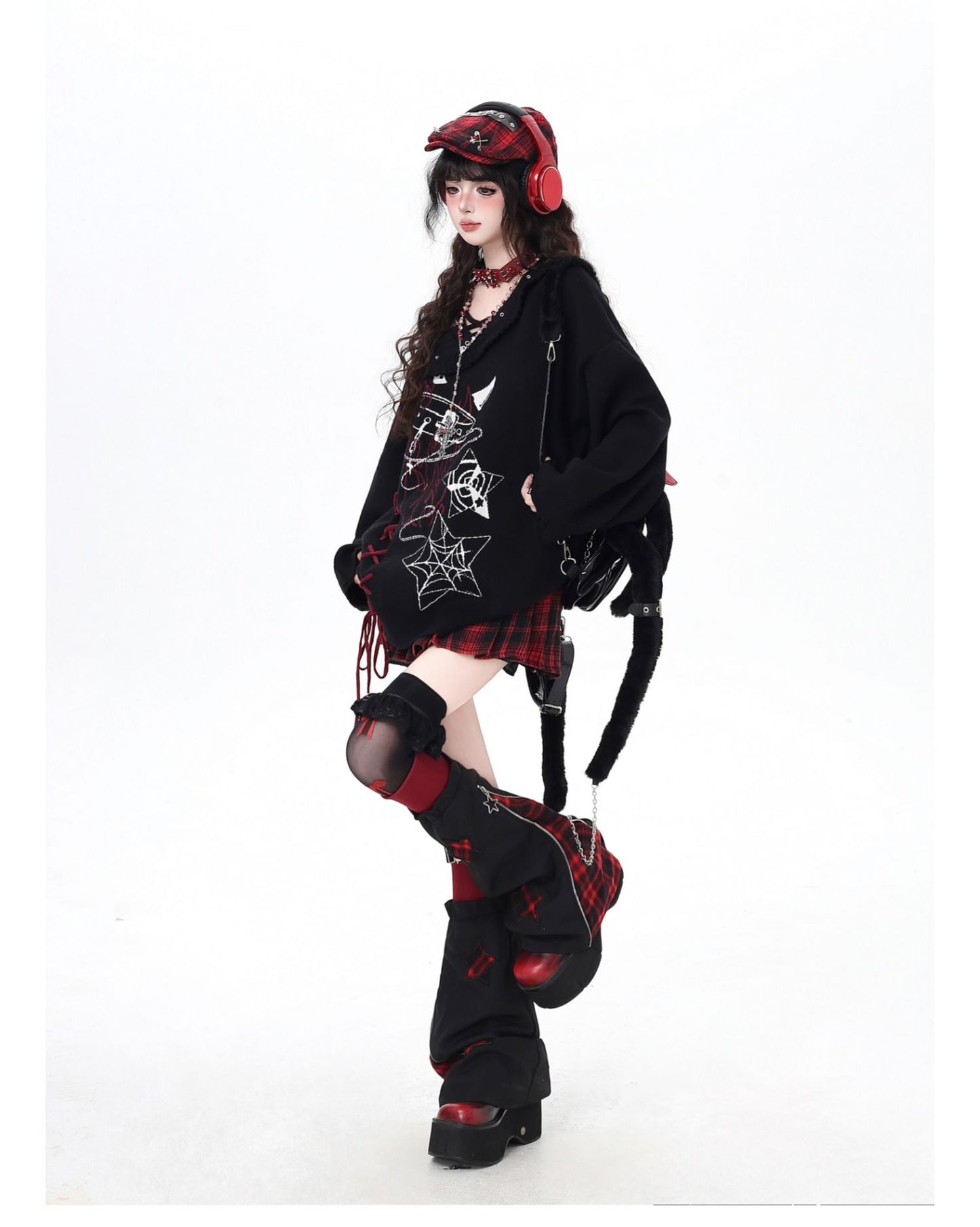 ゴシック×クロスデザイン♪ゆるめニット秋冬