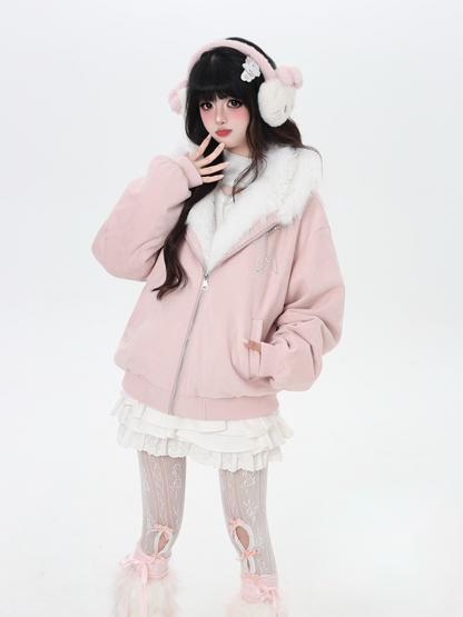 うさ耳ふわもこ♡ゆる可愛い中綿ジャケット