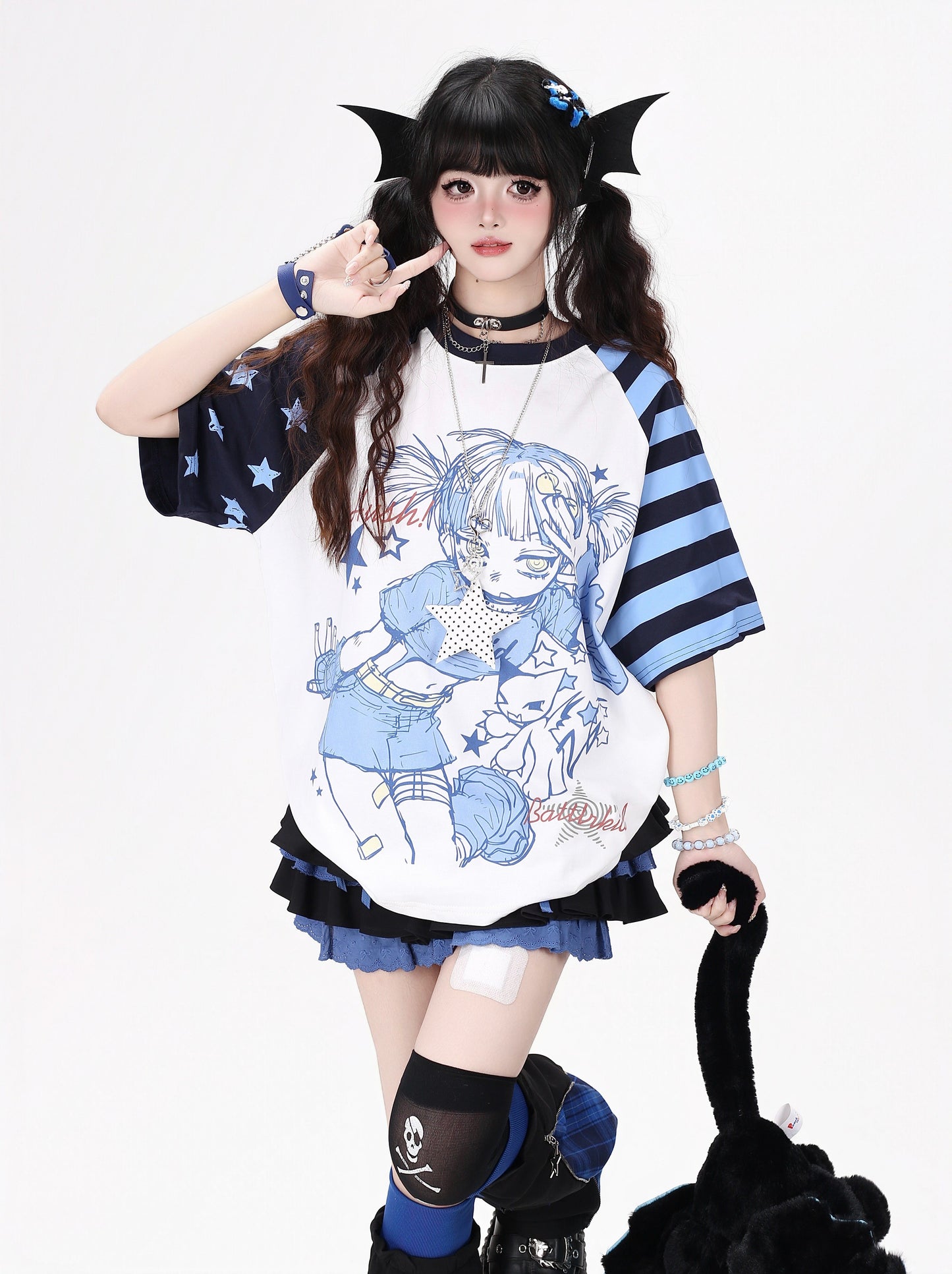 星柄ラグランTシャツ