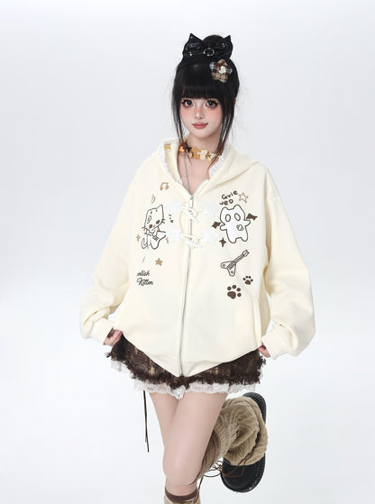 ネコフードダッフルパーカー