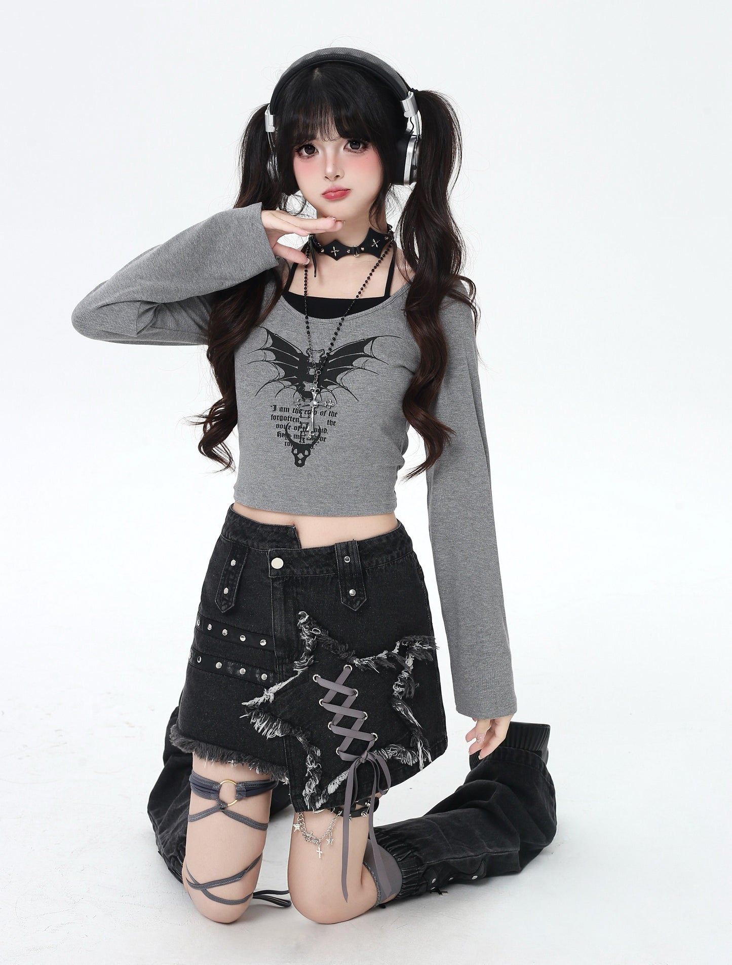レイヤード風♡ホルターネックロンT
