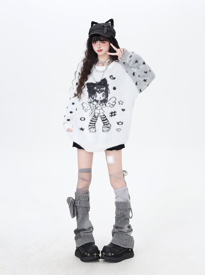 ラグラン×バイカラー♡ふわふわ天使ガーリーニット