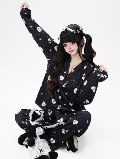 猫プリントガーリールームウェアセット