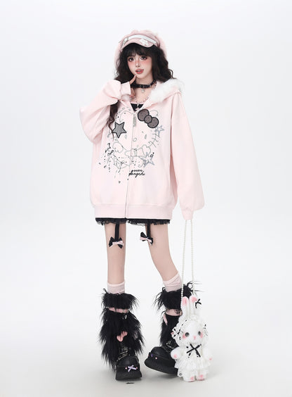 猫モチーフ×甘辛フードコート♡秋冬カジュアル