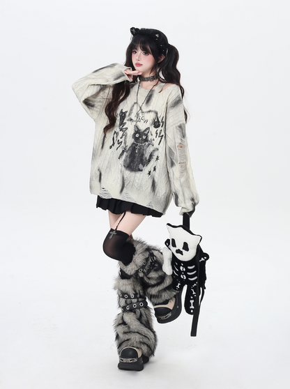 ダークガール暖かレッグウォーマー