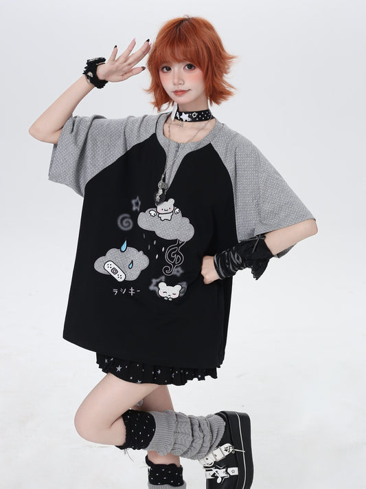 配色切替ゆるかわTシャツ