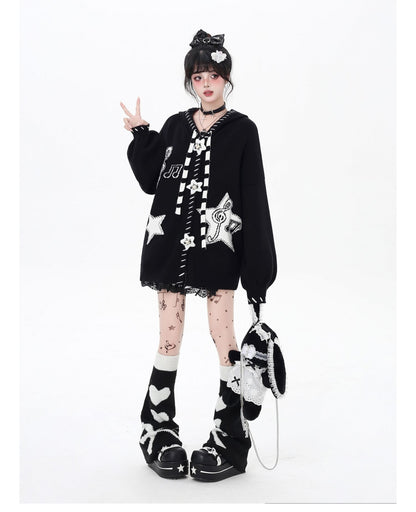 星柄ブラックレッドカーデ