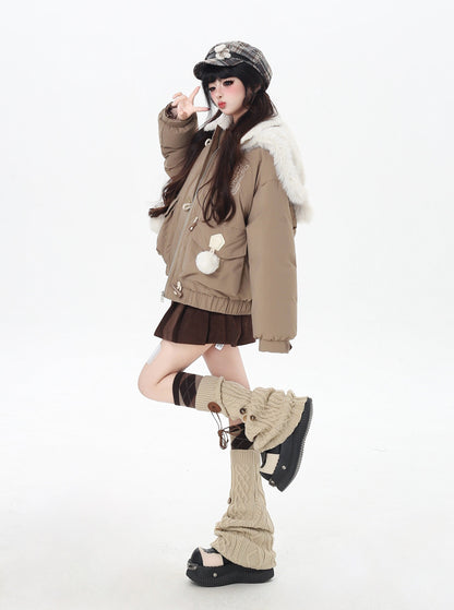 セーラーカラー ファー襟 中綿ブルゾン