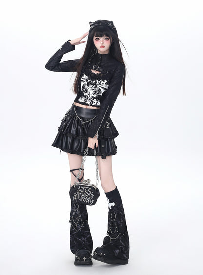 ダーク系ショート丈ロングT