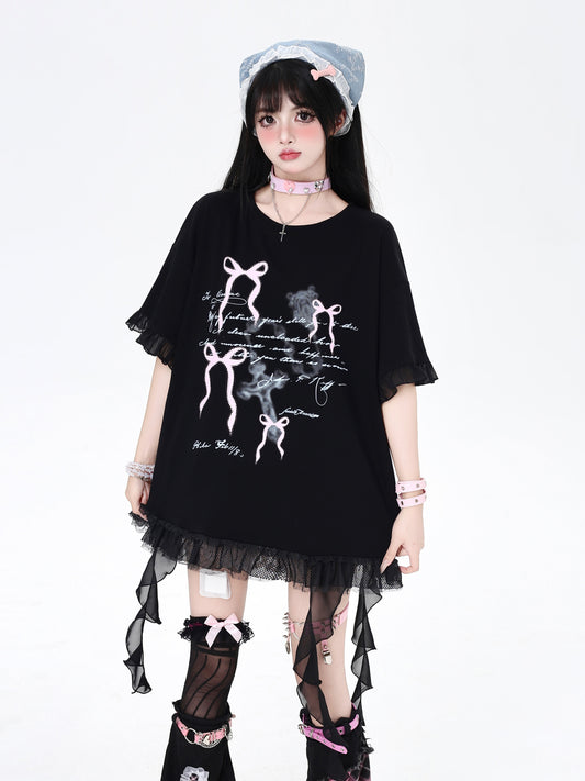 リボン付きビーチTシャツ
