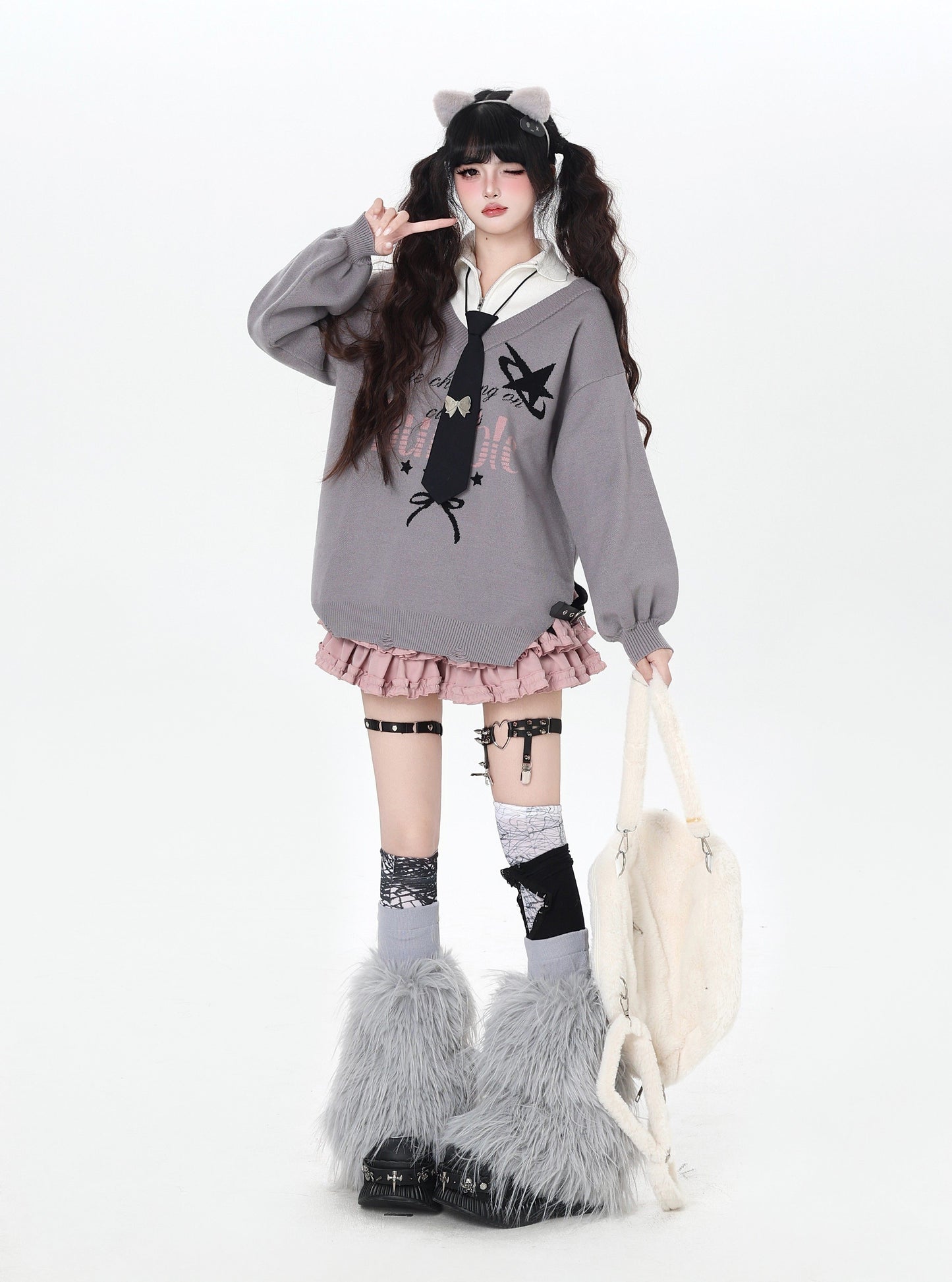 フェイクレイヤード スクール風ルーズニット｜サブカルカジュアル