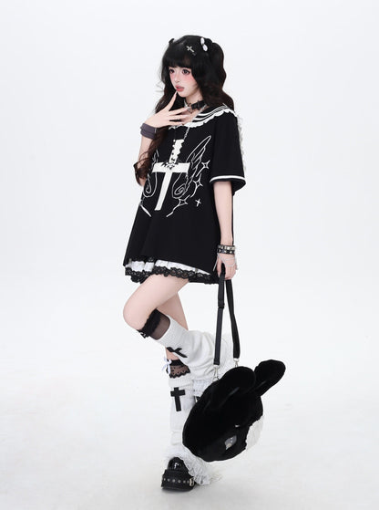 セーラーカラートップス｜地雷ガーリー・袖取り外し