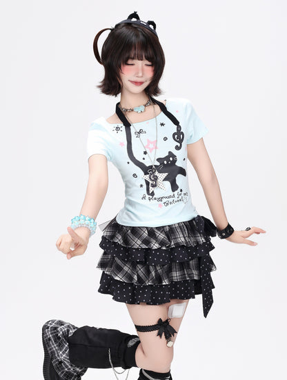 ねこホルターTシャツ