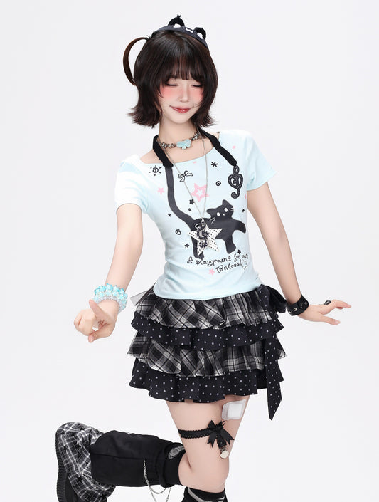 ねこホルターTシャツ