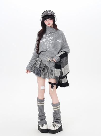 不規則ハイネックニット