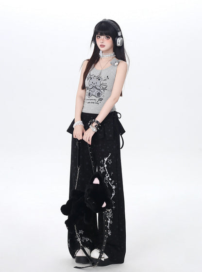 くま柄♡スリムキャミトップス