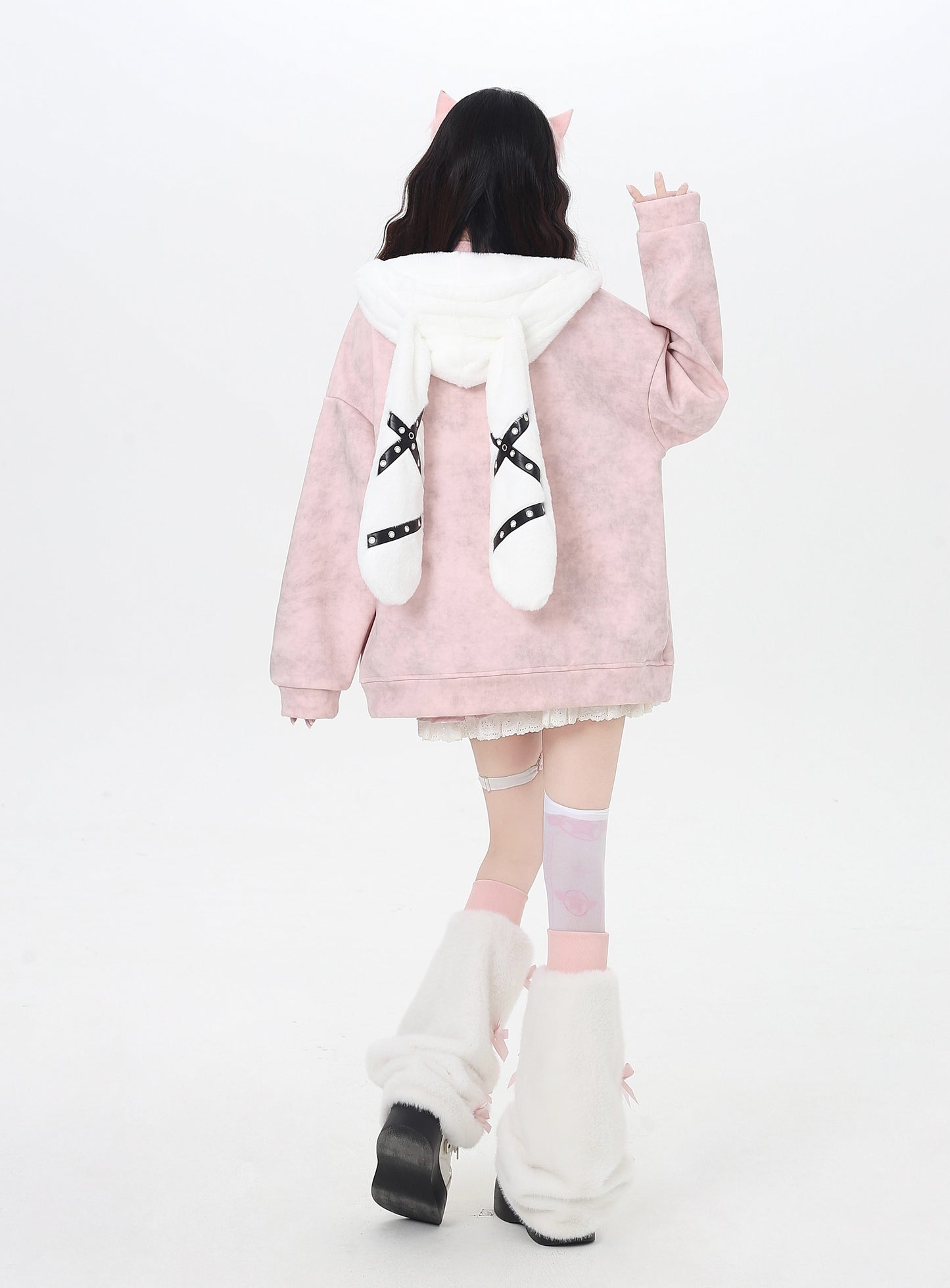 ふわもこうさ耳パーカー